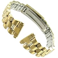 11-14mm Speidel Gold Tone Stainless Steel Deployment Buckle Watch Band 3018