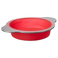 Amazon Basics Silicone Round Cake Pan - 9-Inch, Red