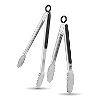 Z GRILLS Stainless Steel Tongs Set 2 Packs with Heat Resistant Handle for Kitchen Outdoor Barbeque