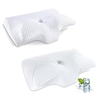 HOMCA Cervical Pillow - Ergonomic Memory Foam Pillow for Neck and Shoulder Pain Relief, Orthopedic Neck Bed Pillow for Side, Back and Stomach Sleepers