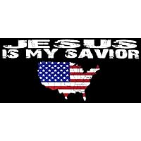 Wholesale Lot of 6 Jesus is My Savior USA Map Black Vinyl Decal Bumper Sticker