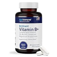 Vitamin B Complex - 60 Capsules with Vitamins B6 20mg D3 1000IU Magnesium Bisglycinate 260mg Methyl B12 1000mcg and Folate as Methylfolate 600mcg DFE. Doctor Formulated MTHFR Support Supplement.