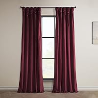 HPD Half Price Drapes Heritage Plush Velvet Curtains 108 Inches Long Room Darkening Curtains for Bedroom & Living Room 50W x 108L, (1 Panel), Dark Merlot