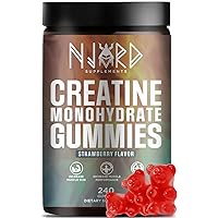 Creatine Monohydrate Gummy Candy, Sugar-Free, 60 Servings, 5g of Creatine Per Serving, Vegan, Gluten-Free, Bodybuilding Recovery Supplement to Increase Muscle Size and Strength