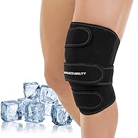 BraceAbility Ice Pack for Knee - Cold and Hot Therapy Compression Gel Wrap Brace for Men and Women's Post-Surgery Support, Kneecap Swelling, Torn Meniscus, Tendonitis, OA Pain Relief (One Size)