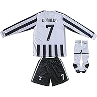 LeenBD 2021/2022 New Juve #7 Cristiano Ronaldo Kids Soccer Jersey & Shorts Youth Sizes