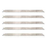 12 Inch Stainless Steel Reciprocating Saw Blades for Meat, 3TPI Big Tooth Unpainted Reciprocating Saw Blades for Food Cutting, Big Animals, Frozen Meat, Beef, Sheep, Cured Ham, Turkey, Bone - 5pack