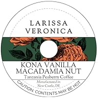 Kona Vanilla Macadamia Nut Tanzania Peaberry Coffee (Single Serve K-Cup Pods) (Gourmet, Naturally Flavored, Whole Coffee Beans) (12 pods, ZIN: 576673)