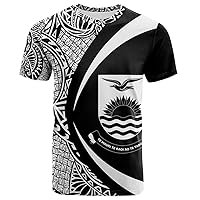 Mens 3D Print T Shirt Funny Cool Graphic Tees for Men Young Trendy - Coat of Arms of Kiribati and Lauhala Circle