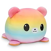 TeeTurtle - The Original Reversible Bear Plushie - Pride - Brown + Rainbow - Cute Sensory Fidget Stuffed Animals That Show Your Mood!
