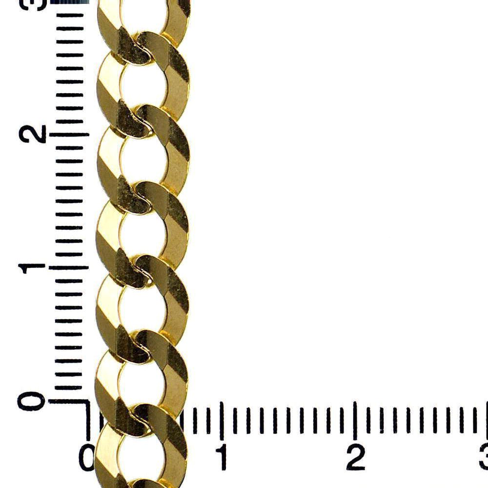 IcedTime 14K Yellow Gold Solid Italy Cuban Chain - 20 inch Long 7MM Wide