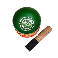 Fourth Chakra Tibetan Singing Bowl Set - Heart Chakra Sound Bowl Meditation Set - Meditation Bowl with Cushion and Mallet - Cuencos Tibetanos for Sound Bath and Healing