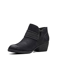 Clarks Women's Charlten Bay Ankle Boot, Black Suede, 11 Wide