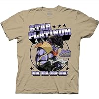 Ripple Junction JoJo's Bizarre Adventure Men's Short Sleeve T-Shirt Star Platinum Jotaro ORA ORA ORA! Officially Licensed