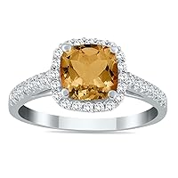 SZUL Genuine Gemstone and Diamond Ring in 10K White Gold