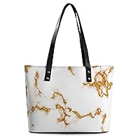 Womens Handbag Marble Gold Pattern Leather Tote Bag Top Handle Satchel Bags For Lady