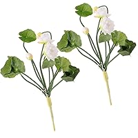 BESTOYARD 2 Pcs Artificial Lotus Flowers Water Lily Flowers Plants Floral Greenery Stems Fake Flowers Arrangement for Home Party Wedding Decoration White