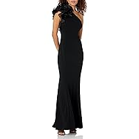Women's One Shoulder Gown with Organza