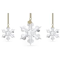 Swarovski Annual Edition Set of Snowflake Ornaments, White Swarovski Crystals, Part of the Swarovski Annual Edition Collection