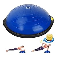 25in Balance Ball, 1500lb Inflatable Half Exercise Ball, Antislip Balance Trainer, Half Yoga Ball Improve Strength .Balance Board with 2 Resistance Bands, Pump, Balance Trainers
