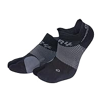 OS1st Bunion Relief Socks (One Pair) with split-toe design and bunion pad to relieve toe friction and bunion/Hallax Valgus pain (Black, Large)