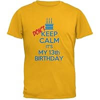 Old Glory Don't Keep Calm 13th Birthday Boy Gold Youth T-Shirt - Small