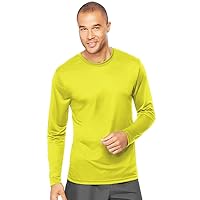 Hanes Cool DRI Performance Men's Long-Sleeve T-Shirt_Safety Green_X-Small