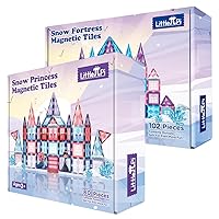182pcs Frozen Princess Castle Magnetic Tiles Building Blocks - 3D Diamond Blocks, STEM Educational Toddler Toys for Pretend Play, 4 Year Old Girl Birthday Gifts Kids Ages 3 5 6 7 8