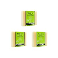 Plantlife Coconut Lime 3-Pack Bar Soap - Moisturizing and Soothing Soap for Your Skin - Hand Crafted Using Plant-Based Ingredients - Made in California 4oz Bar