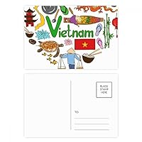 Vietnam Love Heart Landscap National Flag Postcard Set Birthday Mailing Thanks Greeting Card