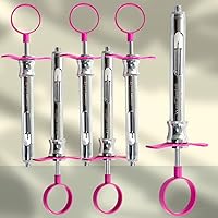 Assorted 6 Each Type CW Dental Aspirating Syinge 1.8mL Anesthetic Injection Syringe German Steel Assorted Metal or Plastic Handle (Metal Handle Pink)