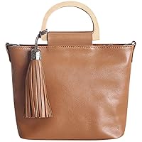 Women's Leather Tote Handbag Crossbody Bag with Tassel
