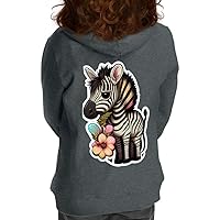 Floral Zebra Toddler Full-Zip Hoodie - Flower Toddler Hoodie - Animal Art Kids' Hoodie