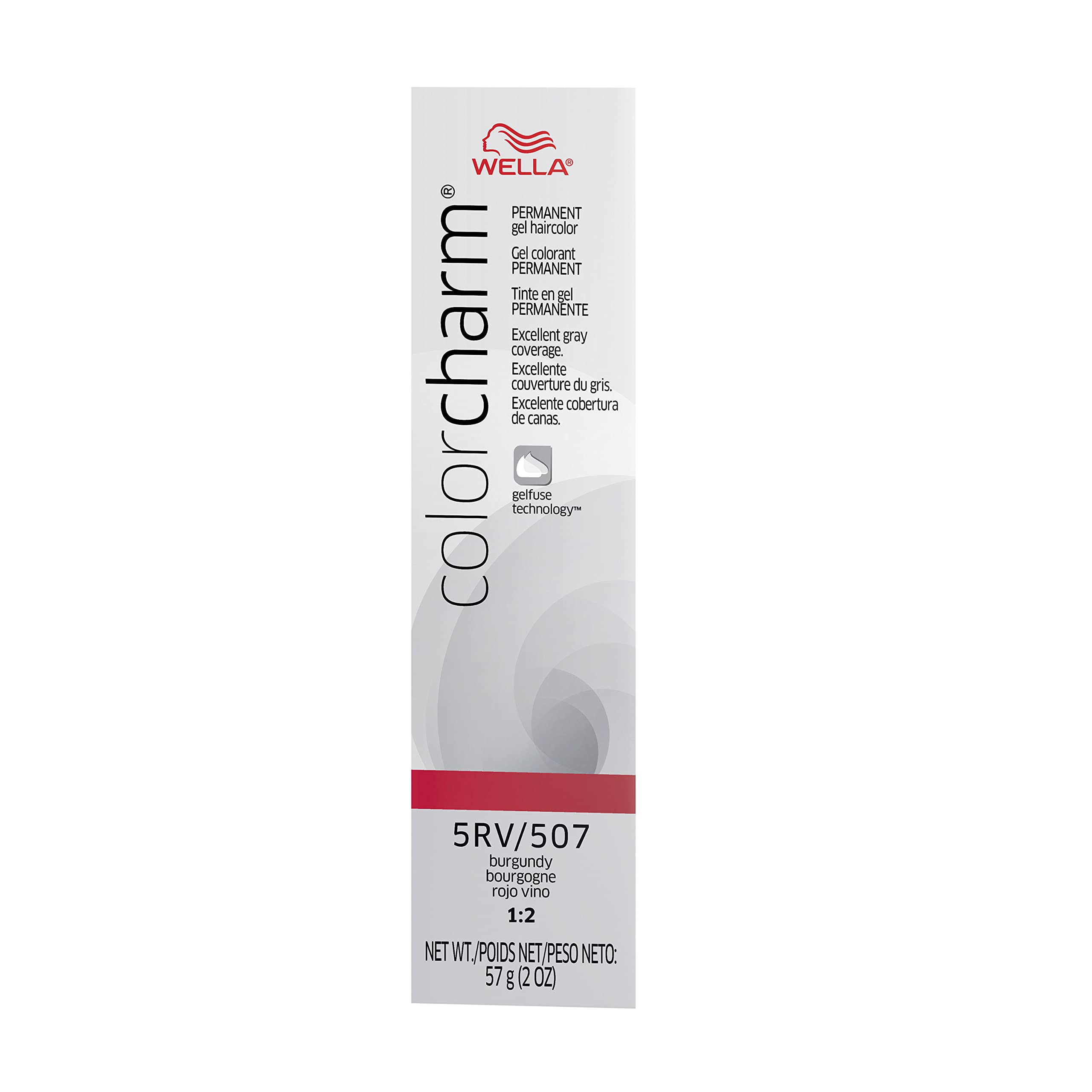 WELLA colorcharm Permanent Gel, Hair Color for Gray Coverage, 5RV Burgundy