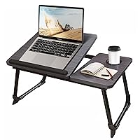 Laptop Desk for Bed or Couch, Lap Desk, Woking in Bed Desk, Home Office Desks, Breakfast Tray, Desk with Cup Holder, Watching Movies in Bed, Laptop Stand for Bed, Fordable Legs Desk (Black)