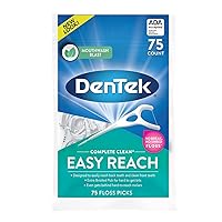 Complete Clean | Fresh Mint | Easy Reach Angled Floss Picks | No Break & No Shred Floss | 75 Each | Pack of 7
