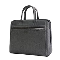 DFHBFG Men's Document Bag Canvas Business Conference Briefcase Zipper Multi layer Thickened Document Bag Handheld
