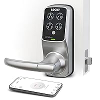 Model 6S, Keypad Door Lock with Handle, Bluetooth Smart Lock, Keyless Entry Door Lock, PIN Genie® Keypad, Auto Lock - Satin Nickel