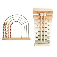 Xylophone and Abacus Bundle- Aesthetic Toys for Baby and Toddler - Boho Nursery Decor