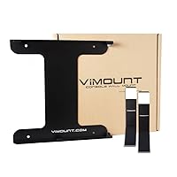 ViMount Wall Mount Metal Holder Compatible with Playstation 4 PS4 Pro Version with 2X Controllers Wall Mount in Black Color
