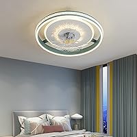 Modern Ceiling Fan with Lighting Led Light Ceiling Fans with Lamps,Modern Ceiling Fan Lights with Remote Control Ceiling Fan Lighting Fan Light Dimmable for Bedrooms Living Room/Green