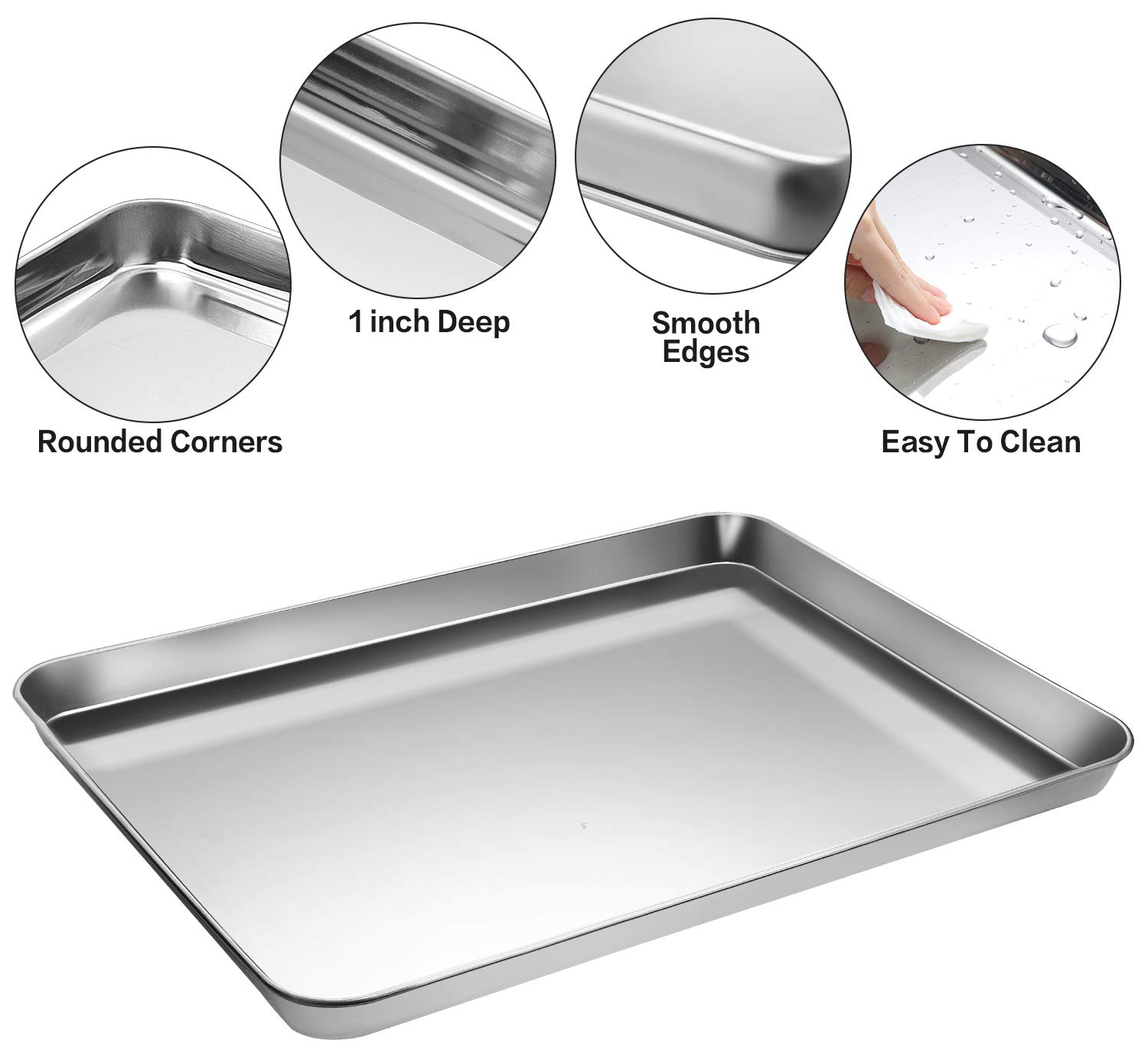 Stainless Steel Baking Sheet Tray Cooling Rack with Silicone Baking Mat Set, Cookie Pan with Cooling Rack, Set of 9 (3 Sheets + 3 Racks + 3 Mats), Non Toxic, Heavy Duty & Easy Clean