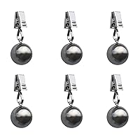6 Pack Heavy Tablecloth Weights, Stainless Steel Balls with Rust-Resistant Clip, Weights for Curtains, Flags