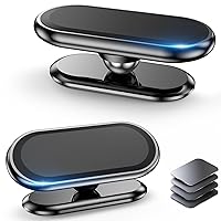 【2-Pack】 Magnetic Phone Holder for Car, [ Super Strong Magnet ] [ 4 Metal Plate ] Carmount 2.0 Magnetic Phone Mount [ 360° Rotation ] Universal Dashboard Adhesive Magnetic Phone Holders for Your Car