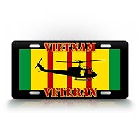 SignsAndTagsOnline Vietnam Veteran UH-1 Huey License Plate Bell Iroquois Helicopter Auto Tag Patriotic Military Car Sign