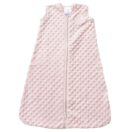 HALO Sleepsack Plush Dot Velboa Wearable Blanket, TOG 1.5, Pink, Small