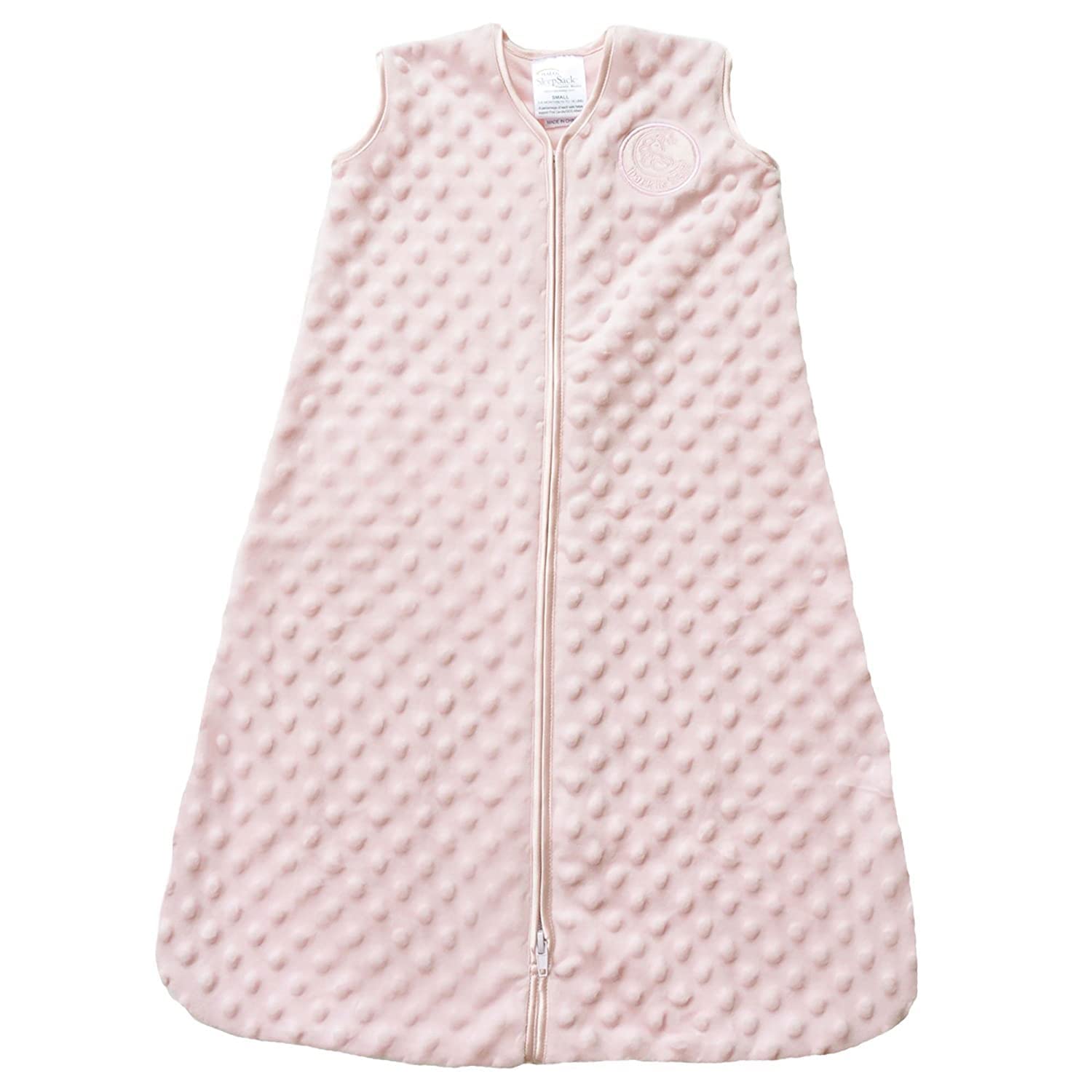 HALO Sleepsack Plush Dot Velboa Wearable Blanket, TOG 1.5, Pink, Medium