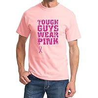 Mens Breast Cancer Tough Guys Wear Pink Pale Pink T-Shirt