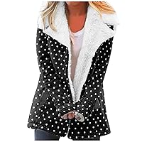 Womens 2023 Winter Coats Fuzzy Fleece Lined Sherpa Thicken Jackets Outdoor Warm Button Down Outerwear with Pockets