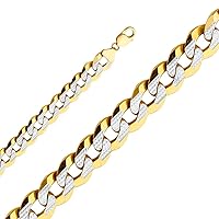 14KY 14mm Cuban WP Chain for Women and Men | 14K Solid Gold Lobster Clasp Jewelry for Men’s Women’s Girls | Jewelry Gift Box | Gift for Her | Gold Bracelet
